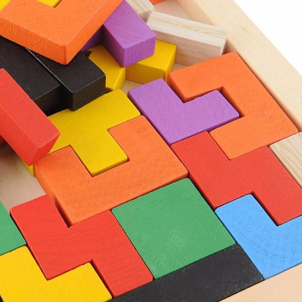 Educational Wooden Tetris Puzzles Toy