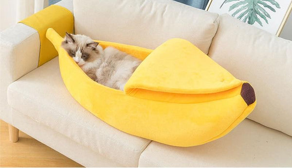 Banana Pet Bed Cozzy & Super Fun - 4 Sizes & 6 Colors