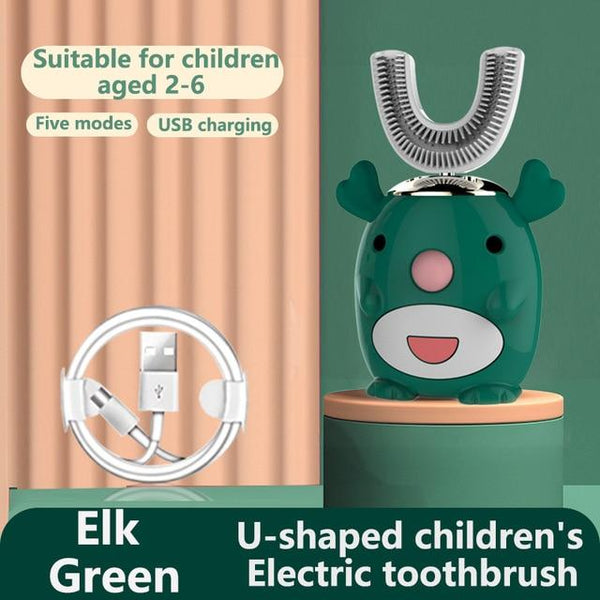U Shaped Automatic Tooth Brush Cartoon Pattern Children