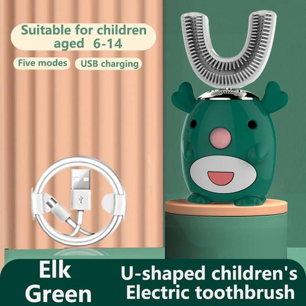 U Shaped Automatic Tooth Brush Cartoon Pattern Children