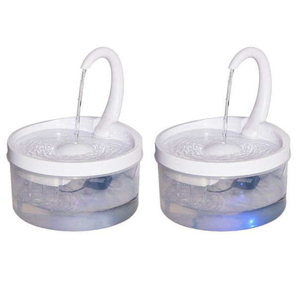 LED Light Waterfall Cat Water Dispenser Bowl - White