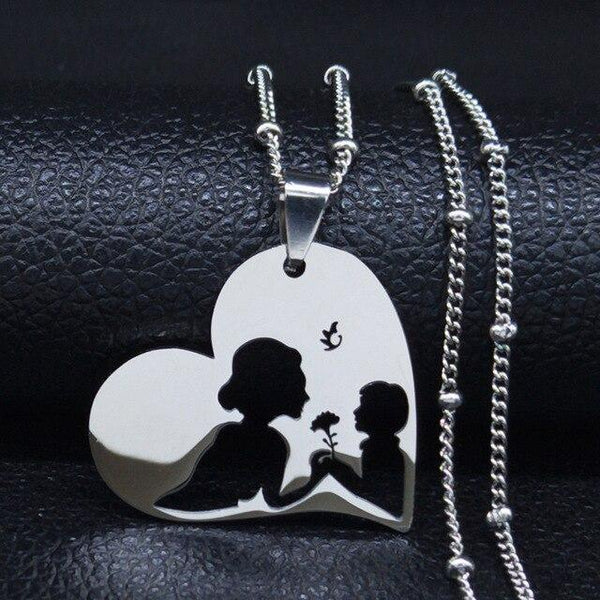 Baby Mom Stainless Steel Statement Necklace