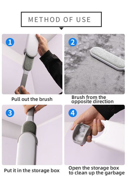 Sticky Hair Brush For Household Clothes With Easy To Clean Double-Sided Design