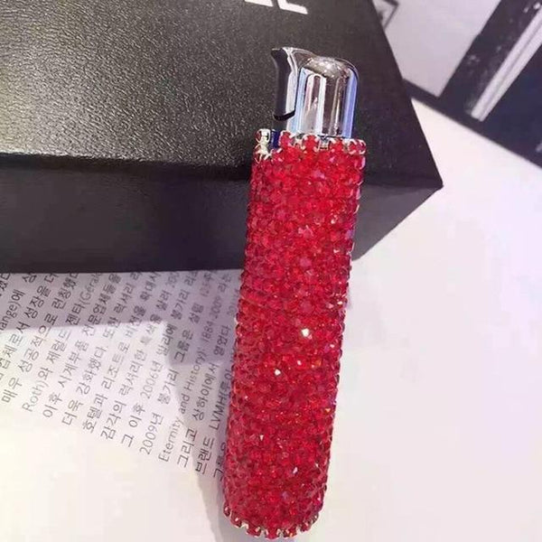 Full Diamond Gas Torch Cute Refillable Lighter Novelty Pink Lighters Smoking Accessories Dropship Suppliers