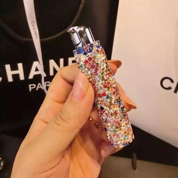 Full Diamond Gas Torch Cute Refillable Lighter Novelty Pink Lighters Smoking Accessories Dropship Suppliers
