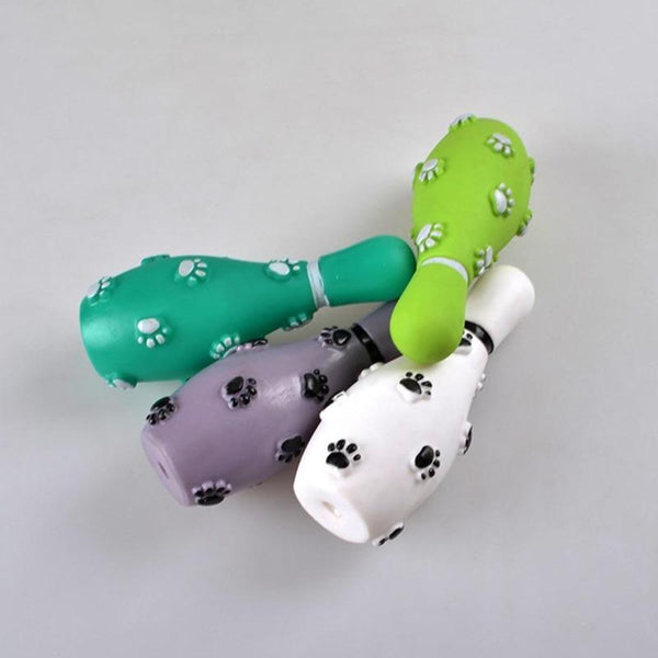 1PCS Random Color Dog Chew Toy Funny Bowling Shaped Toy - 7''x4''in