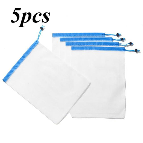 5/15pcs Eco Friendly Washable Mesh Produce Bags for Grocery