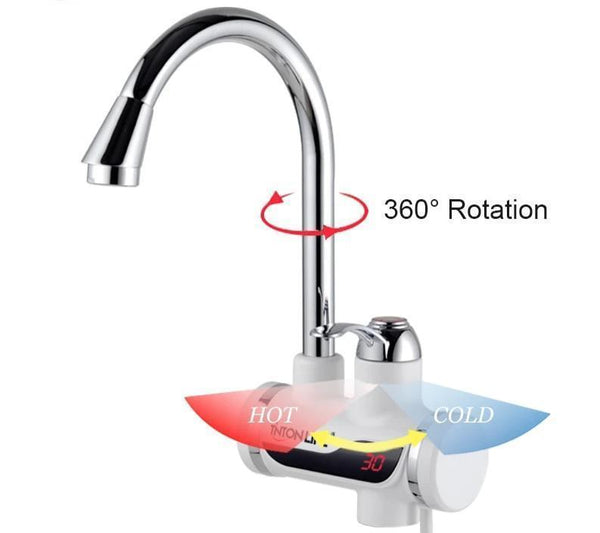 Instant Tankless Electric Hot Water Heater Faucet Kitchen Fast Heating Tap Water Faucet with LED Digital Display