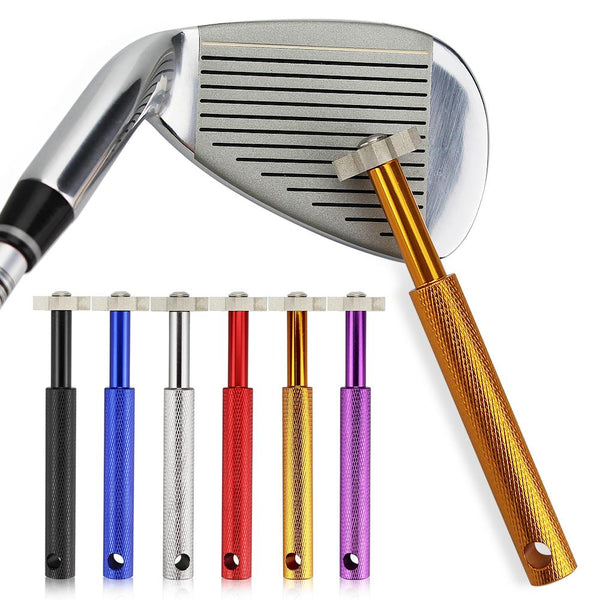 Golf Club Groove Sharpener, Golf Club Cleaner and Iron Wedge Groove Sharpener Tool with 6 Carbide Tungsten Steel Cutters, Golf Club Re-Grooving Cleaning Tool 6-Tip, Golf Accessory