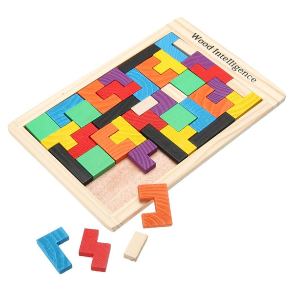 Educational Wooden Tetris Puzzles Toy