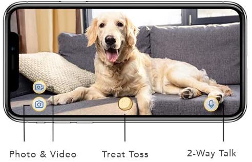 Treat Tossing, Full HD Wifi Pet Camera and 2-Way Audio, Designed for Dogs, Compatible with Alexa