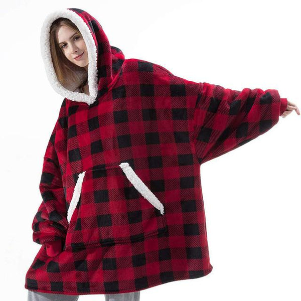 Winter Hoodie Blanket Women Long Sweatshirt