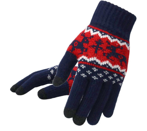 Winter Women Knitted Gloves Christmas Deer Fashion Full Finger